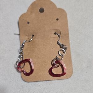 Heart-Shaped Red Earrings